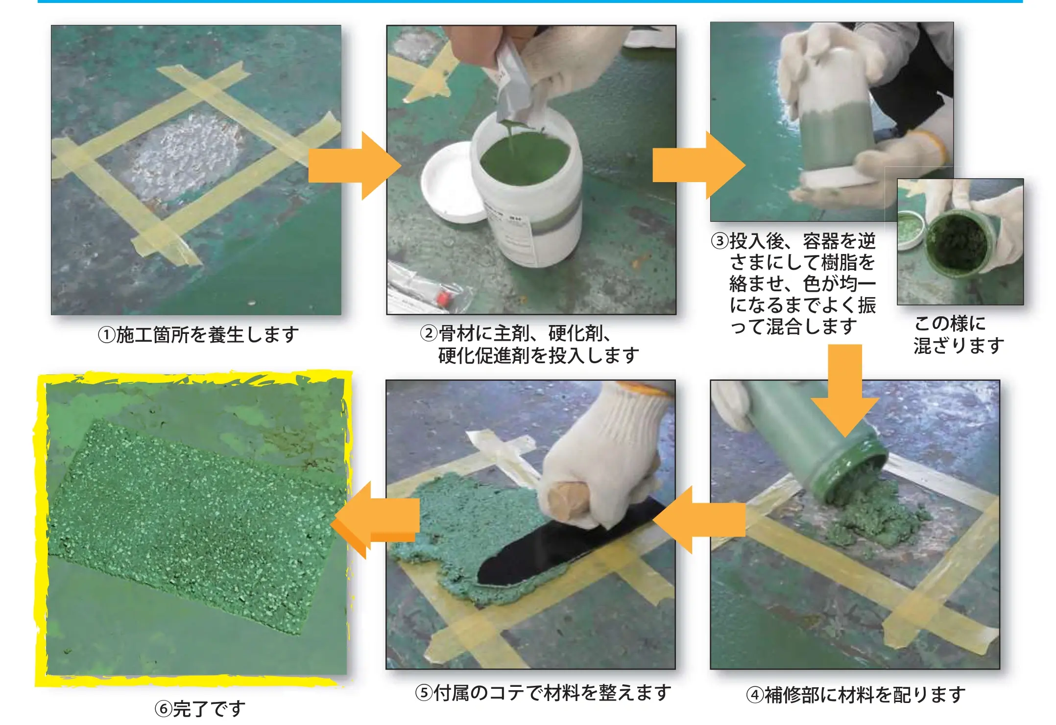 アトミクス コンクリート床簡易補修 臭いが少ない水性タイプ２（建） .jpg