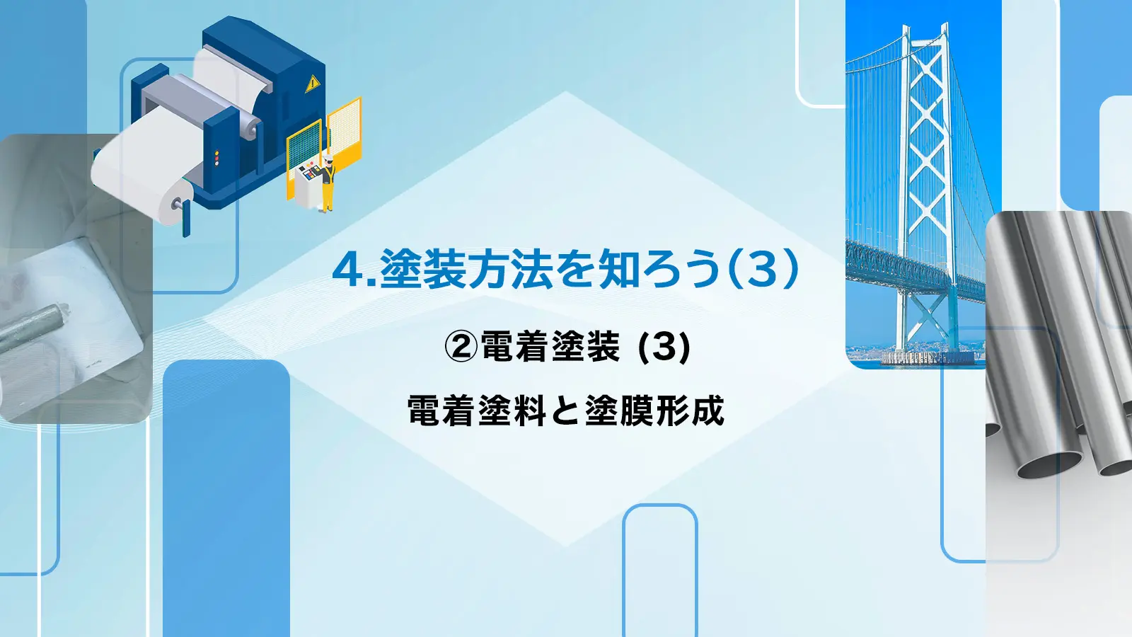 4.塗装方法を知ろう(3)　②電着塗装 (3)　電着塗料と塗膜形成