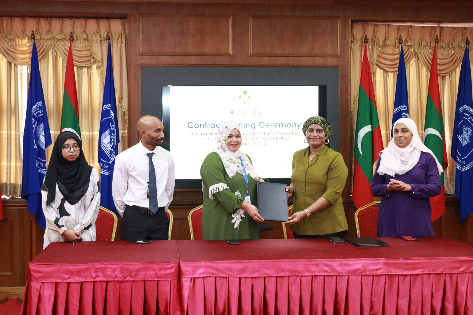 Contract signing ceremony of the MNSDA , Meery Project , and MNU