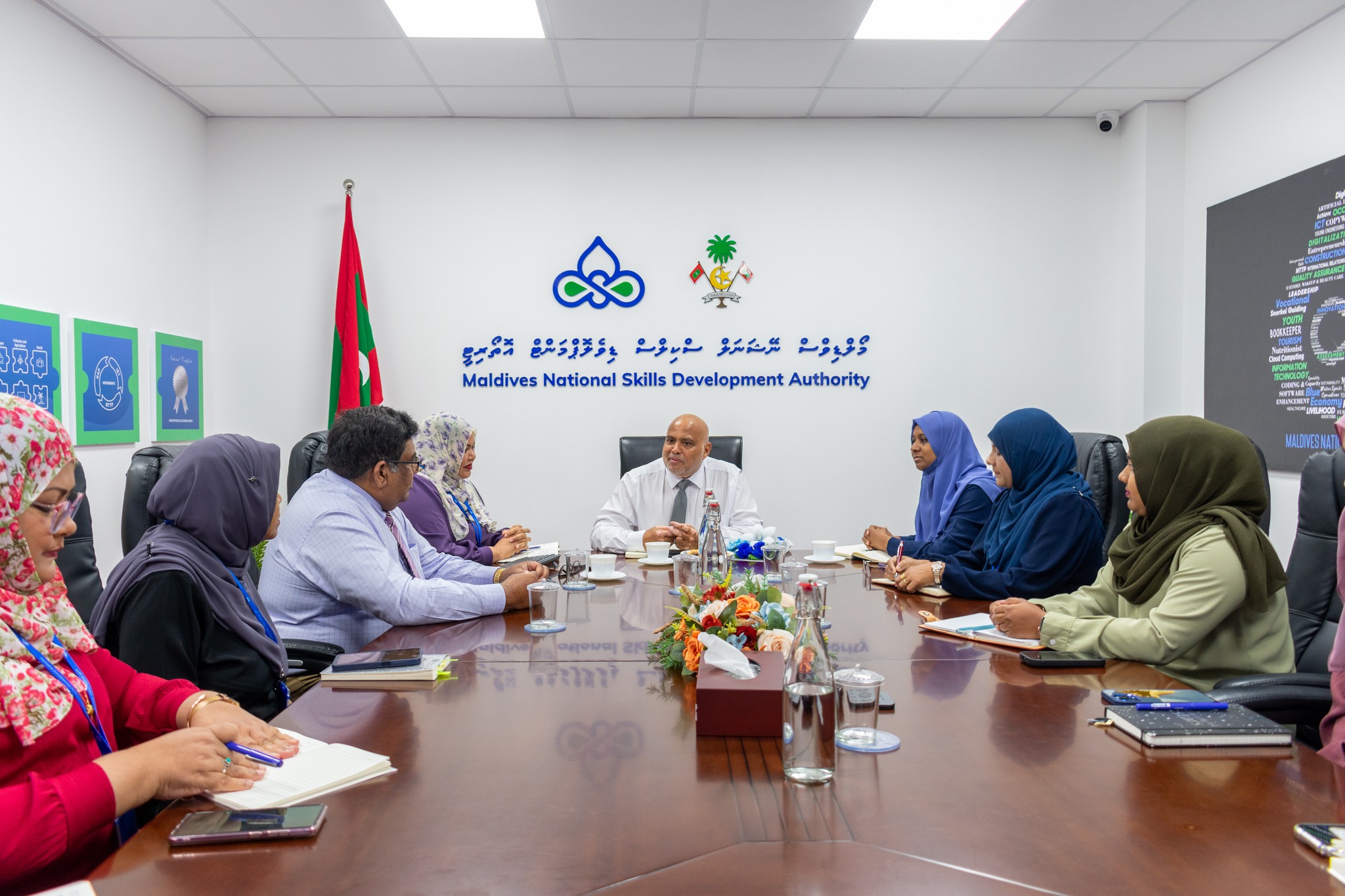 Minister of Higher Education, Labour and Skills Development, Dr Ali Haidar Ahmed met with MNSDA team today for an introductory meeting.