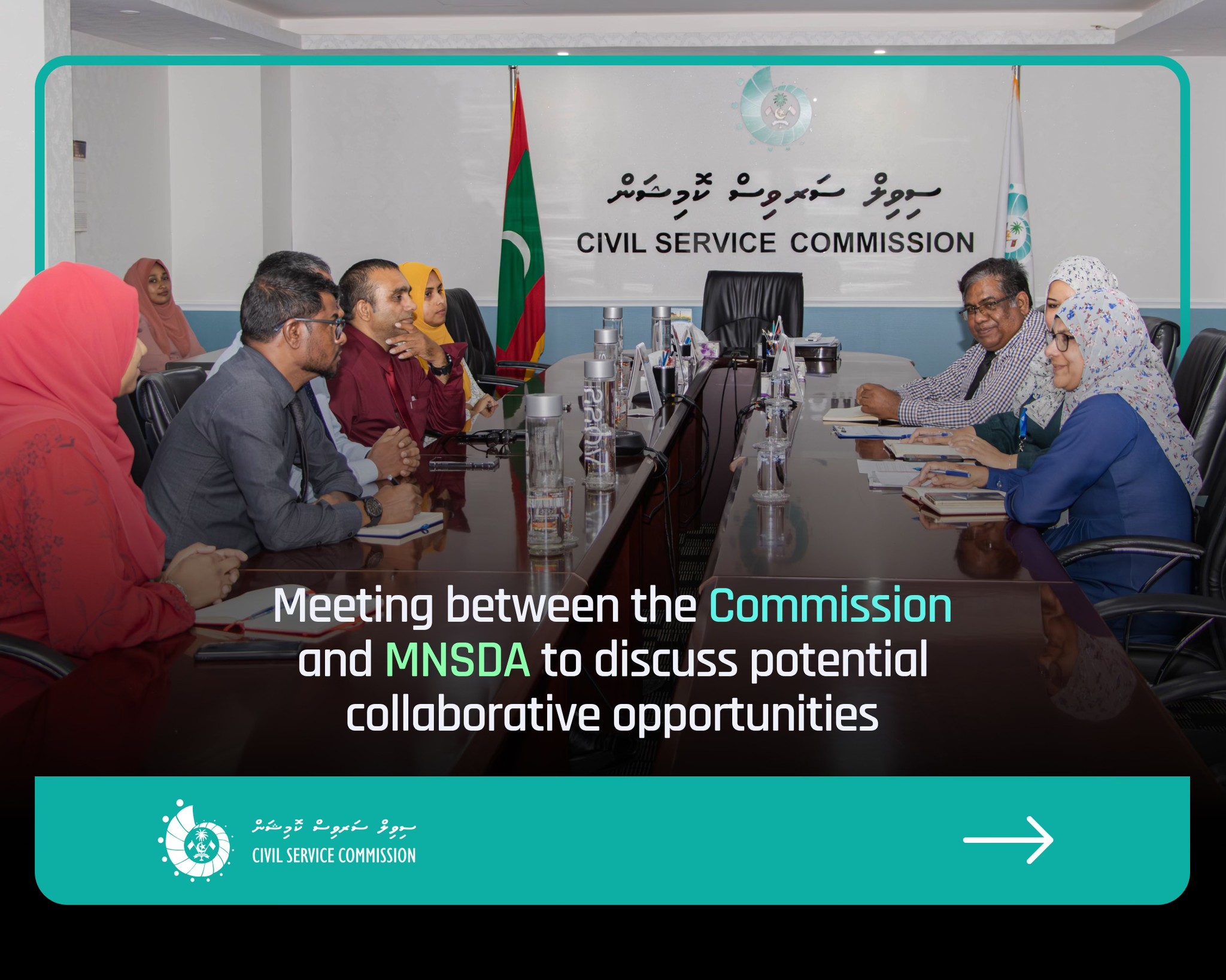 SMT of MNSDA met with the Civil Service Commission of the Maldives to discuss potential collaborative opportunities.