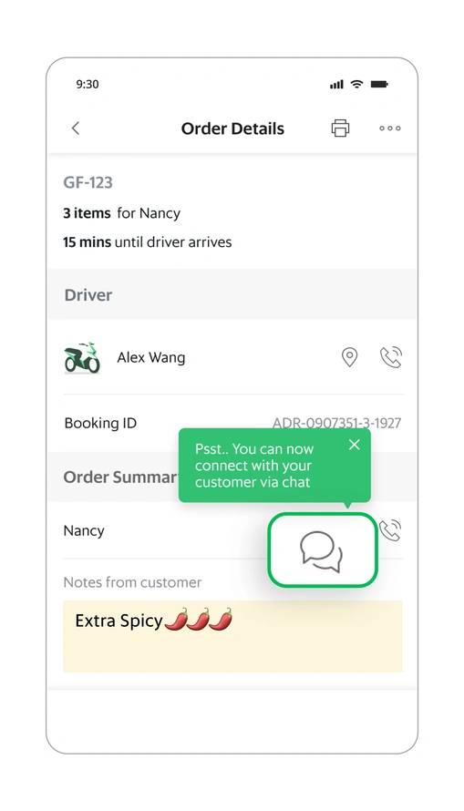 Issues with orders? Chat with customers directly