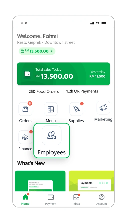 Setting different store access levels for each employee