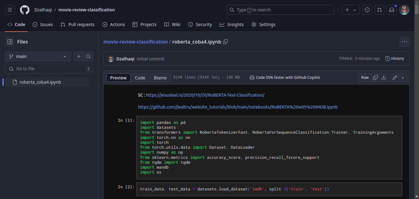 Project Image Warming UP Internal Gemastik Selection: Movie Review Classification