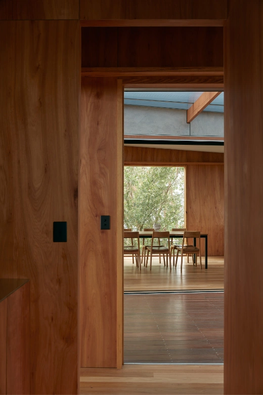 Eucalypt house hall and dining area