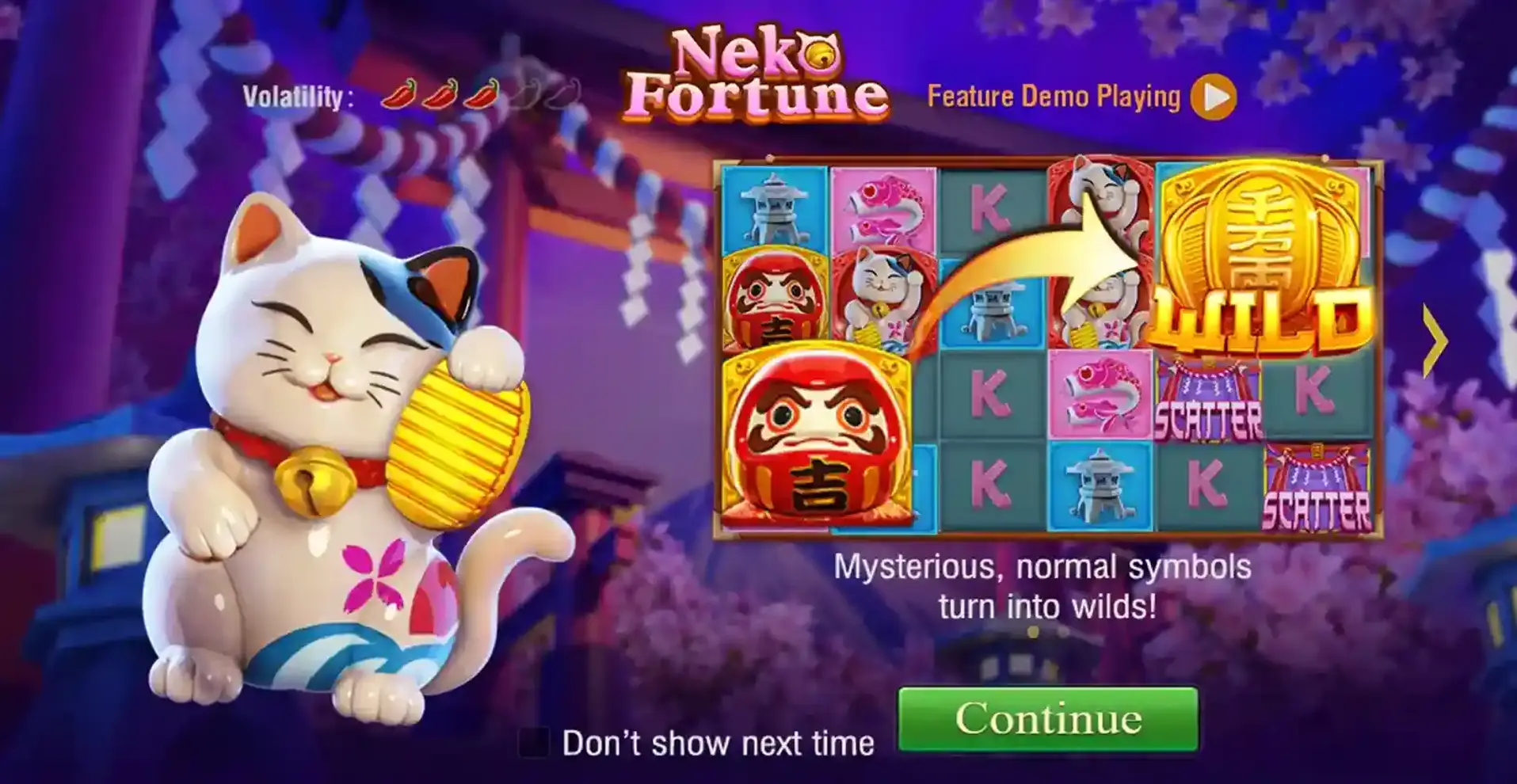 Spin the reels in the Neko Fortune demo for exciting bonus features.webp