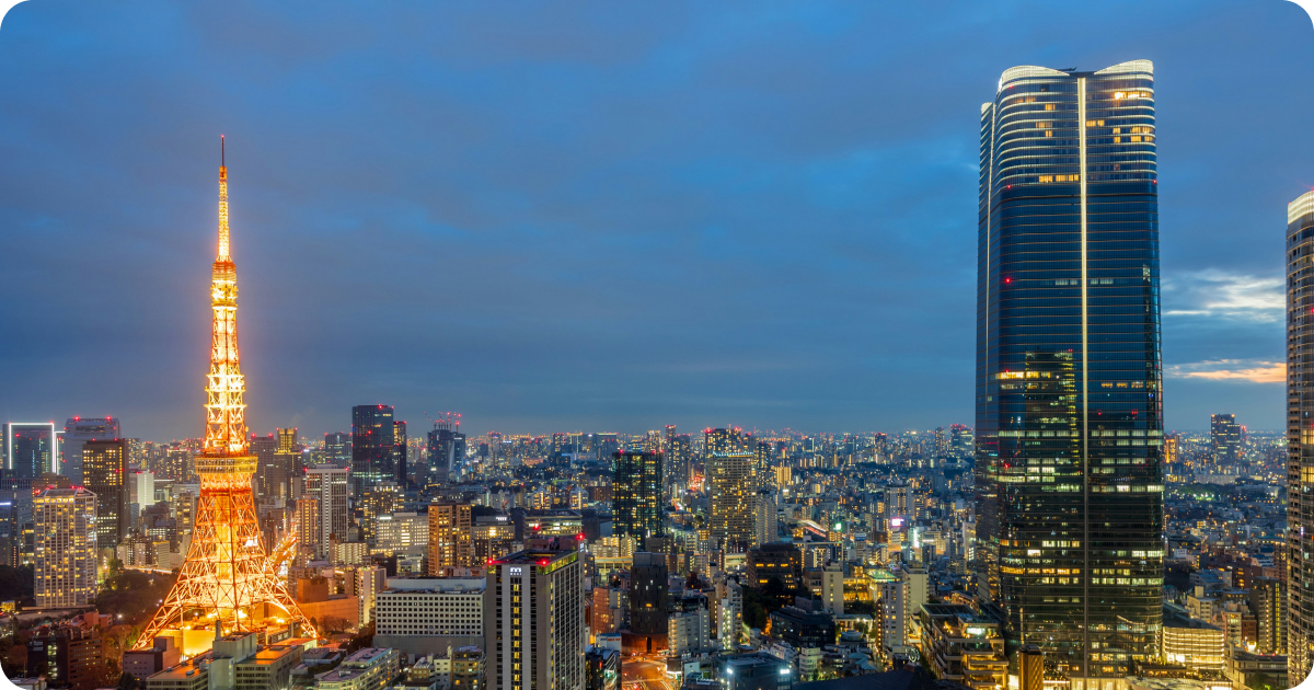 Roppongi hills and tokyo tower in Minato-ku, Tokyo