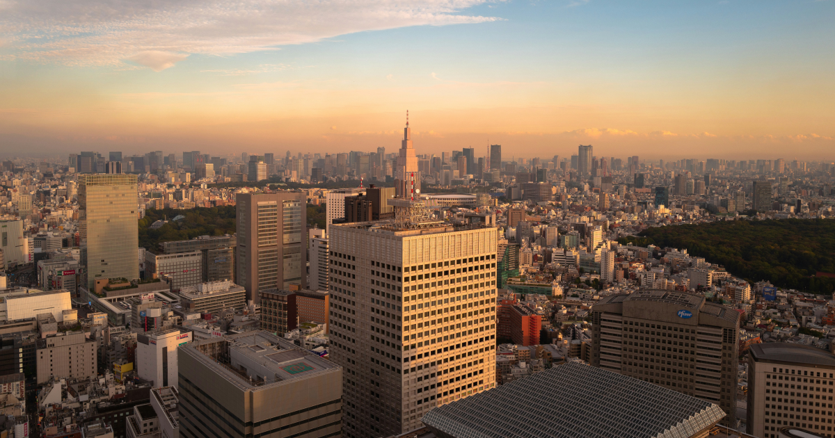 Commercial real estate buildings in Shinjuku, Tokyo