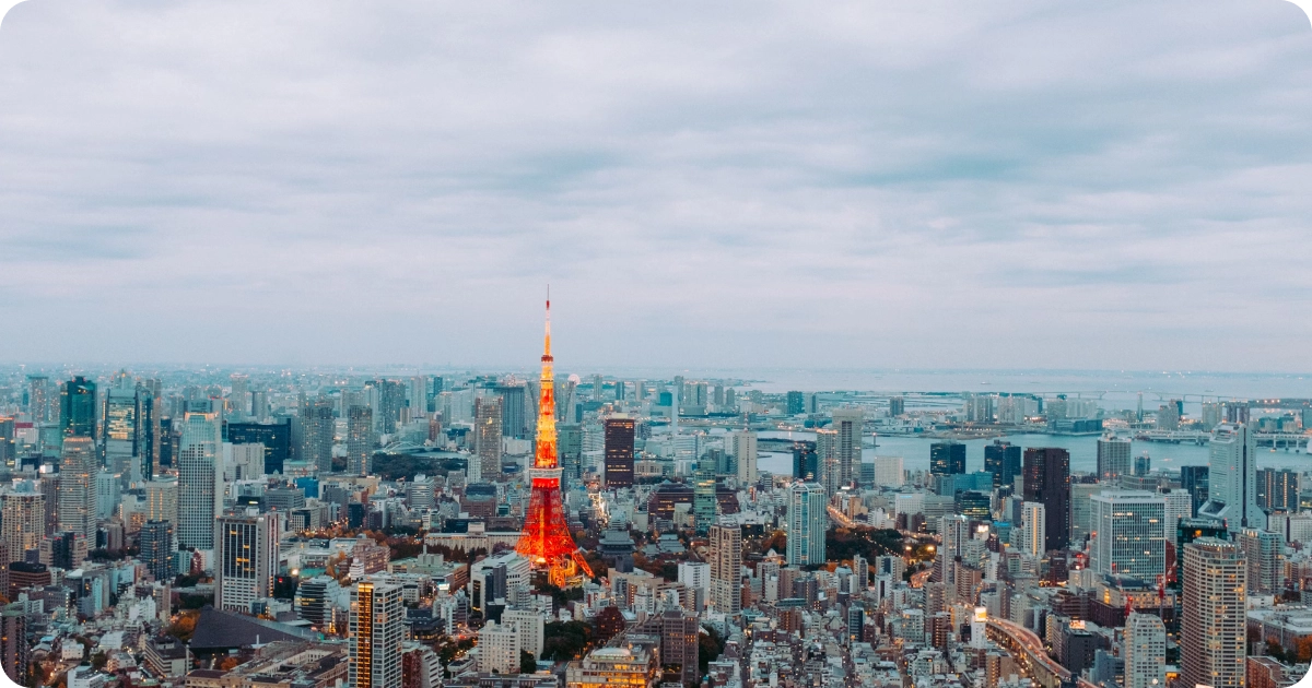 Tokyo skyline in Japan