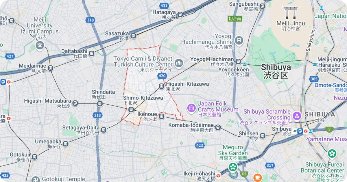 Map of Shimokitazawa