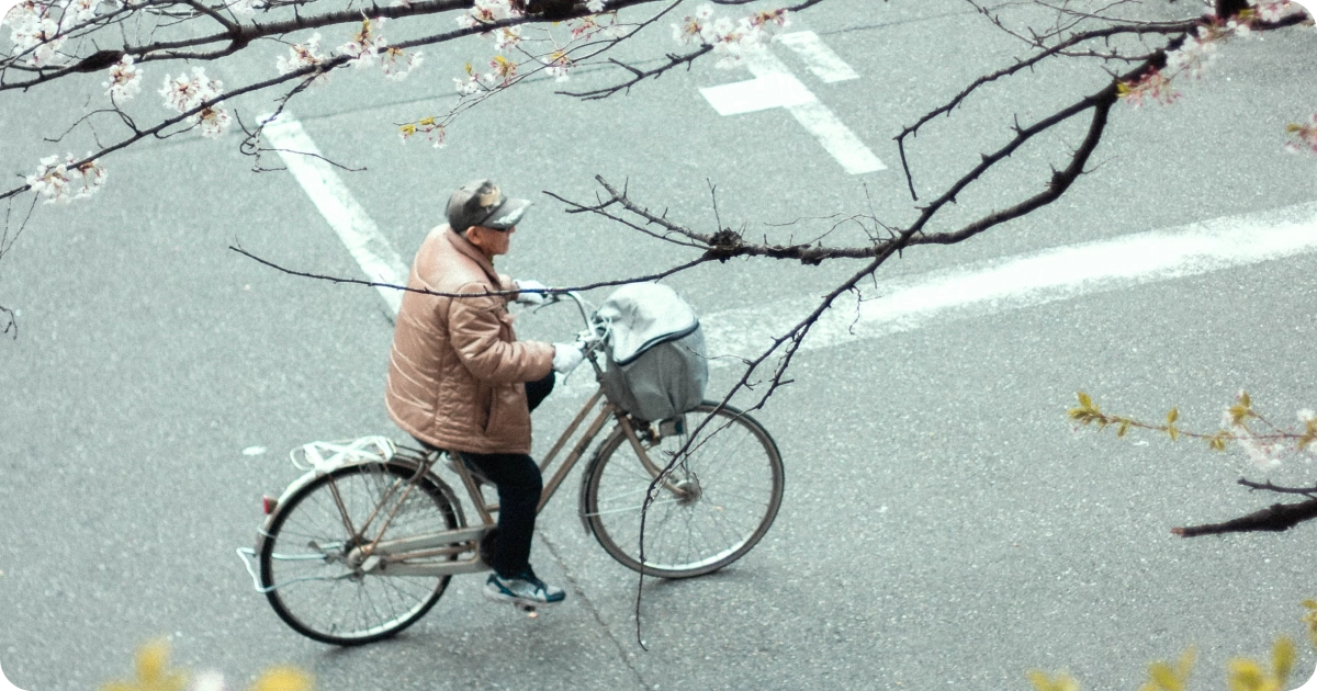 old man biking