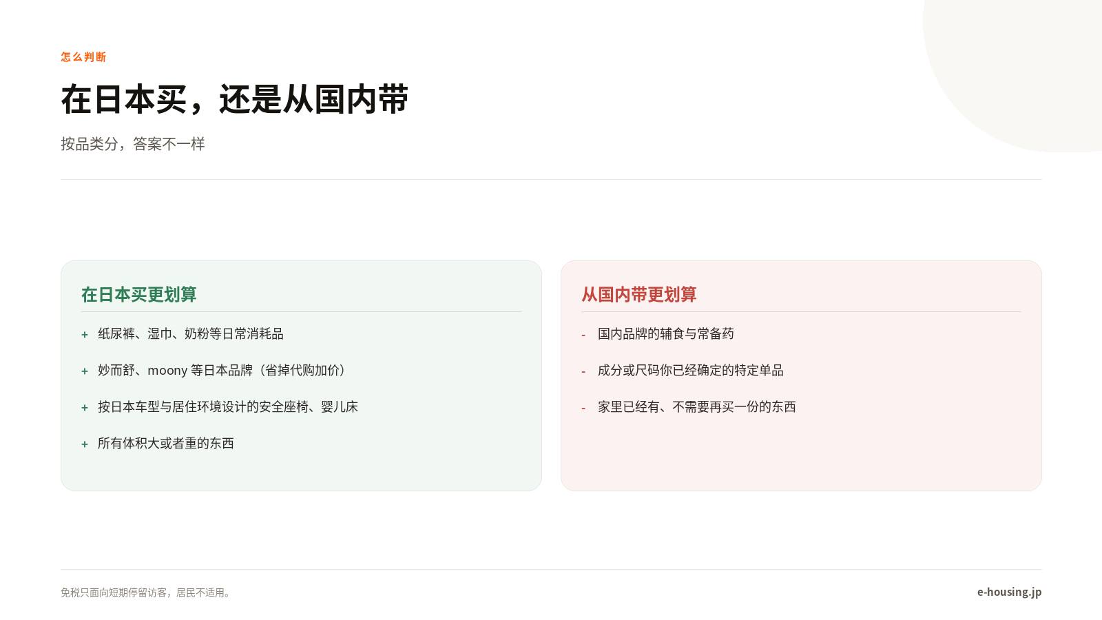 在日本买还是从国内带