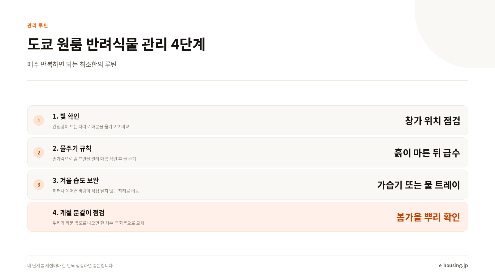 도쿄 원룸 식물 관리 루틴